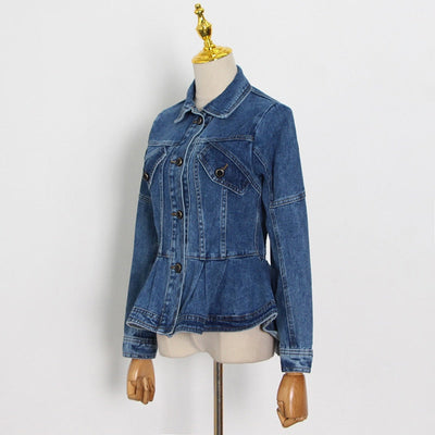 Peplum Denim Jacket in colors
