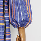 GRETA Stripes Lace Trim Maxi Dress