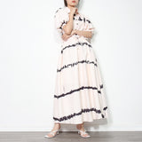 LALA Puffed Sleeve Drawstring Maxi Dress in colors