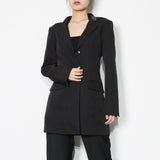 Rhinestones Trim Notched Lapel Blazer