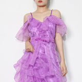 VELUZ Ruffled Lace Gown in Colors