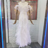 VELUZ Ruffled Lace Gown in Colors