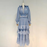 CALEA Vintage Romantic Tiered Maxi Dress in Colors