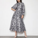 Cheetah Print Belted Midi Dress