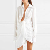 La Robe white assymetric shirt dress