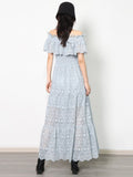 POSTCARD cold shoulder eyelet maxi dress in colors