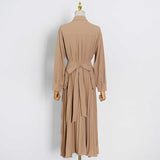 Pleated Vintage Midi Dress in colors