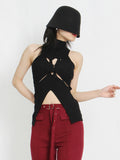 Turtleneck twisted crop top in colors