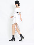 Ruffled Asymmetric Hem Mini Dress