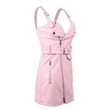 Summer pink belted mini dress