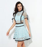 Forget-Me-Not lace mini dress in blue