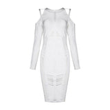 Bianca off-shoulder cut-out white midi dress