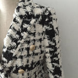 Plaid wool-blend winter coat