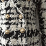 Plaid wool-blend winter coat