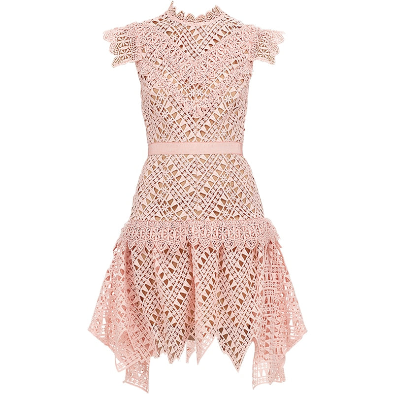 Gretta asymmetric mini dress in pink