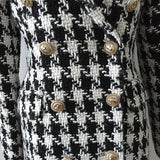 Plaid double-breasted autumn coat