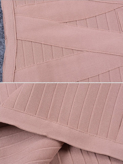 Bodycon bandage midi dress in powder pink