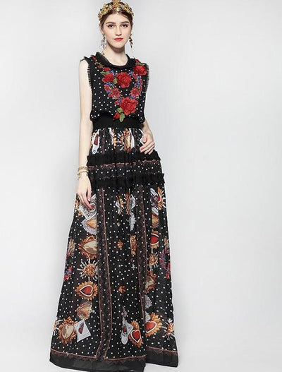 Beatrice embroidered maxi dress