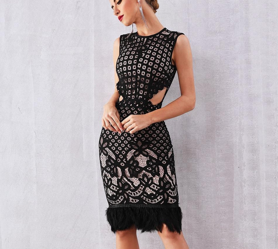 Odetta cut-out lace midi dress