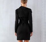 Cold-shoulder trench mini dress