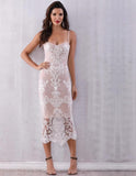 Riley bodycon lace maxi dress in apricot white