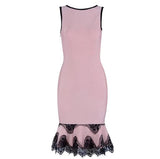 Mini Mermaid bodycon pink mini dress