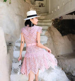 Gretta asymmetric mini dress in pink