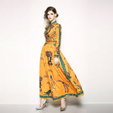 ZORA Jungle Print Retro Maxi Dress