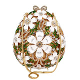 DAISIES egg shape embellished clutch