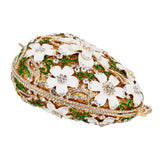 DAISIES egg shape embellished clutch