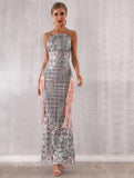 Electric silver tasseled maxi dress