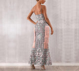 Electric silver tasseled maxi dress