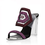 Embellished high-heel sandals