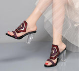 Embellished high-heel sandals