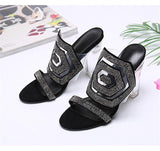 Embellished high-heel sandals