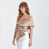 Satin creme off-shoulder top
