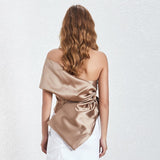 Satin creme off-shoulder top