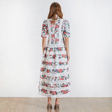Turtleneck floral maxi dress