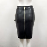 Slit buckle mini skirt