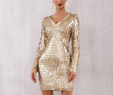 PHOENIX golden mini dress