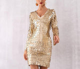 PHOENIX golden mini dress