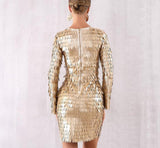PHOENIX golden mini dress