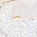 Genovia buttoned lace mini dress in apricot white