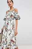 Santana strapped floral midi dress