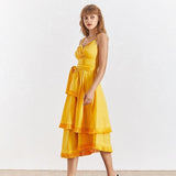 Alicia multi-purpose midi dress in mustard yellow