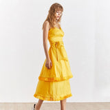 Alicia multi-purpose midi dress in mustard yellow