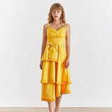 Alicia multi-purpose midi dress in mustard yellow