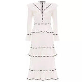 GABO ruffled midi dress in white