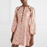 Toya cut-out floral mini dress in pink