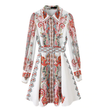 SARA Button Down Belted Vintage Mini Dress